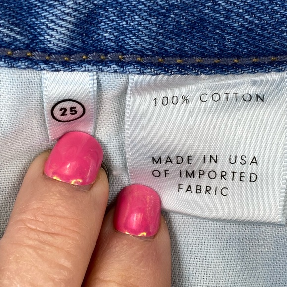 GRLFRND Cindy Buttonfly Highrise Psychedellic Shack Denim Distressed Sho… - Picture 6 of 14